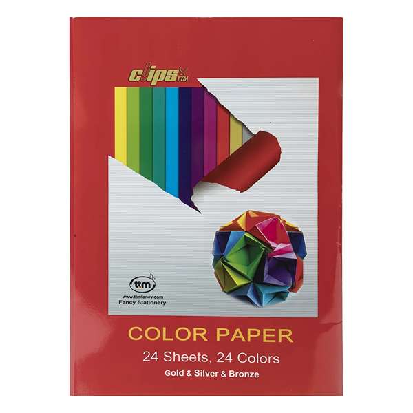 کاغذ رنگی 24 رنگ کلیپس T-445
